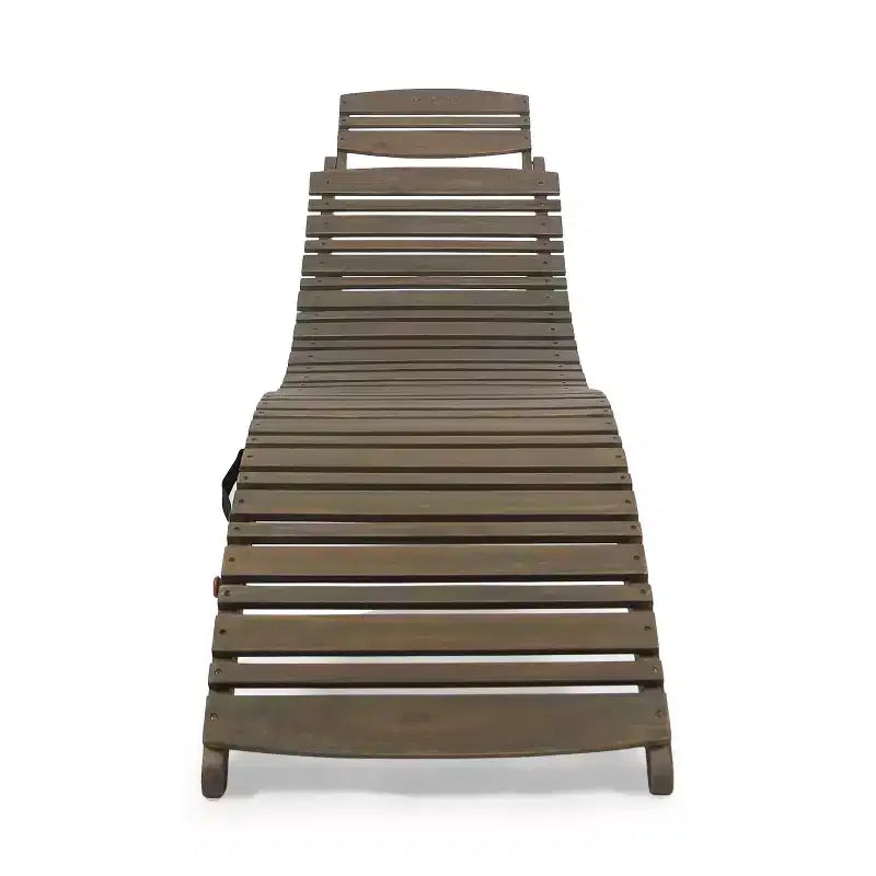 Chaises longues en bois Okak au design incurvé, fauteuil inclinable extérieur pliant avec assise à lattes, chaises de porche pour jardin, bord de piscine, arrière-cour