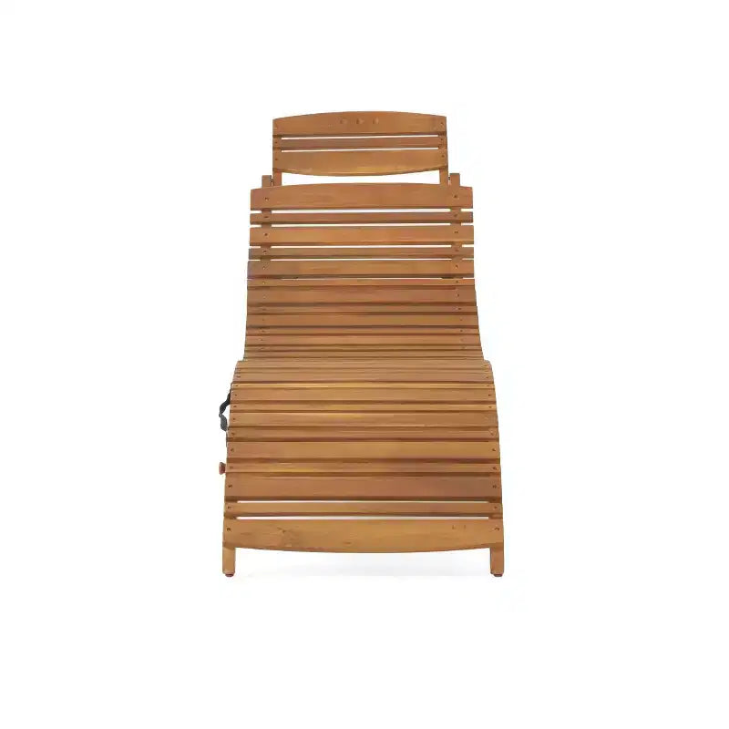 Chaises longues en bois Okak au design incurvé, fauteuil inclinable extérieur pliant avec assise à lattes, chaises de porche pour jardin, bord de piscine, arrière-cour