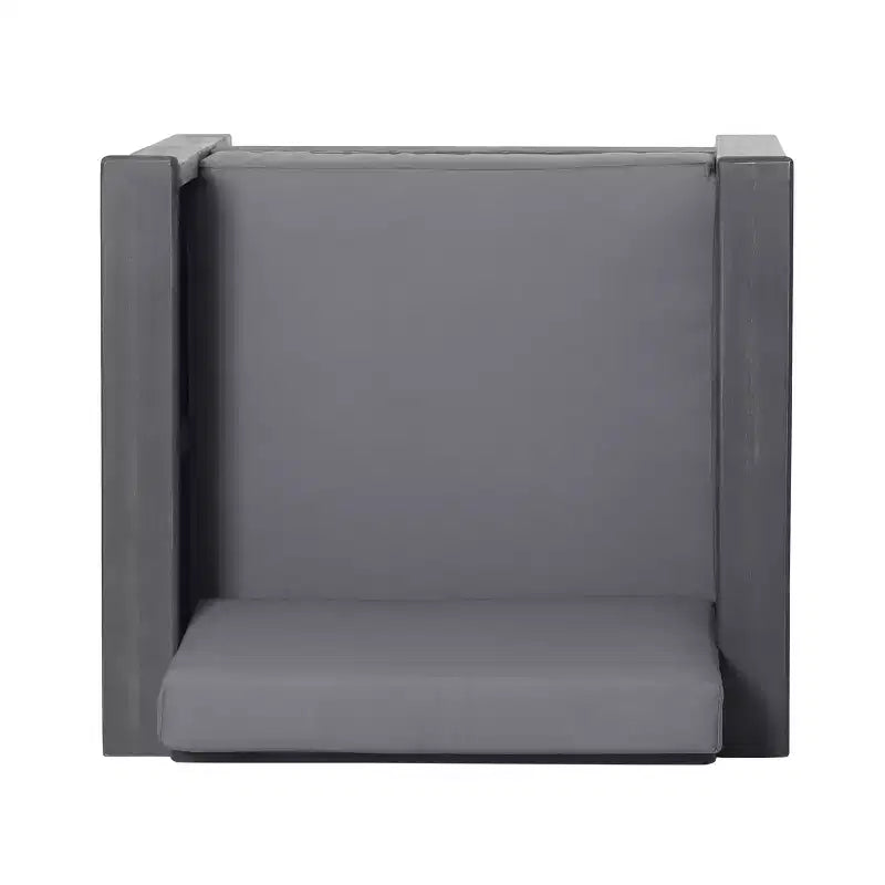 Fauteuils de jardin Okak en bois d'acacia avec coussins, chaises de porche style ferme avec accoudoirs fixes, fauteuil de terrasse pour jardin, arrière-cour