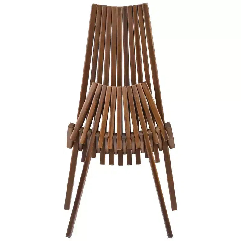 Chaises de jardin Okak pliables, fauteuil de patio avec assise ergonomique et dossier haut incliné, chaise longue d'extérieur pour cour, jardin, naturel