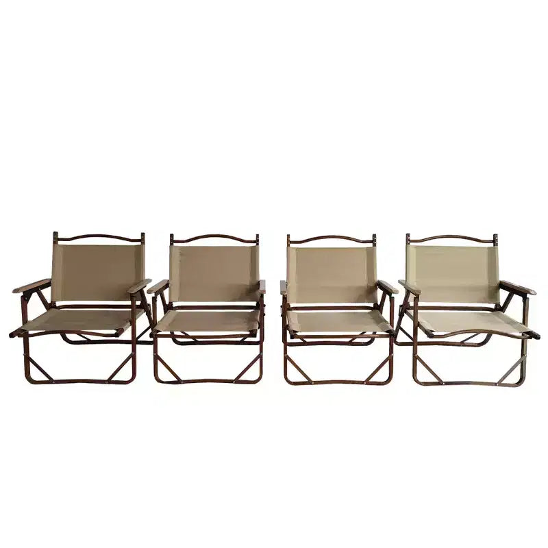 Lot de 4 chaises pliantes et portables confortables avec accoudoirs, cadre en aluminium, chaise Kermit de voyage facile à plier et à transporter, pour enfants