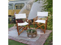 Folding Chair Wooden Director Chair Canvas Folding Chair Folding Chair 2pcs/set populus + Canvas (Color : White)