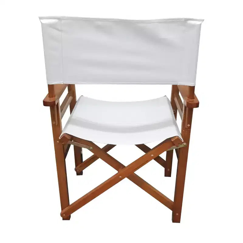 Chaise Pliante Chaise de Réalisateur en Bois Chaise Pliante en Toile Chaise Pliante 2pcs/set populus + Toile (Couleur : Blanc)