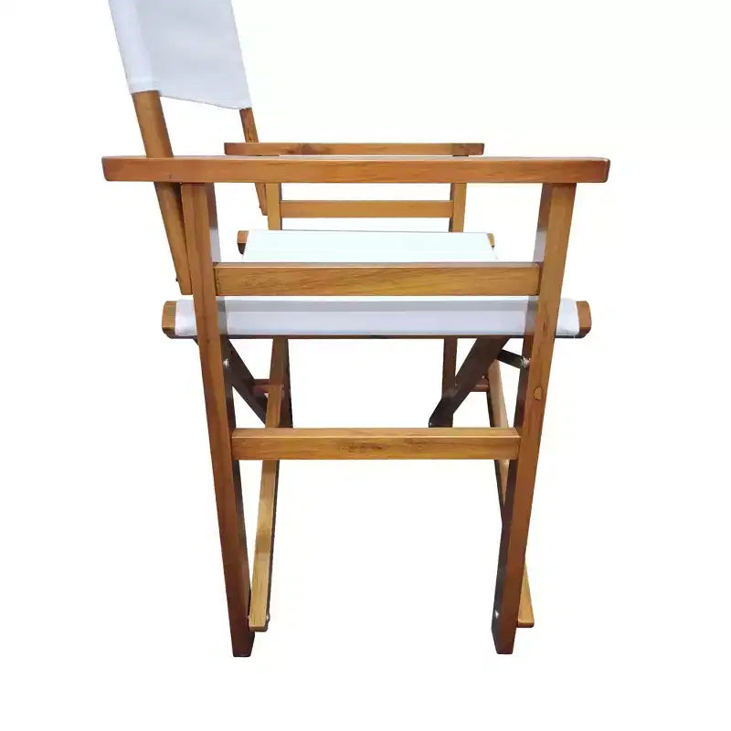 Chaise Pliante Chaise de Réalisateur en Bois Chaise Pliante en Toile Chaise Pliante 2pcs/set populus + Toile (Couleur : Blanc)