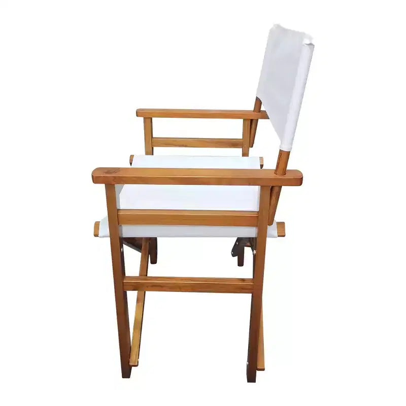 Chaise Pliante Chaise de Réalisateur en Bois Chaise Pliante en Toile Chaise Pliante 2pcs/set populus + Toile (Couleur : Blanc)