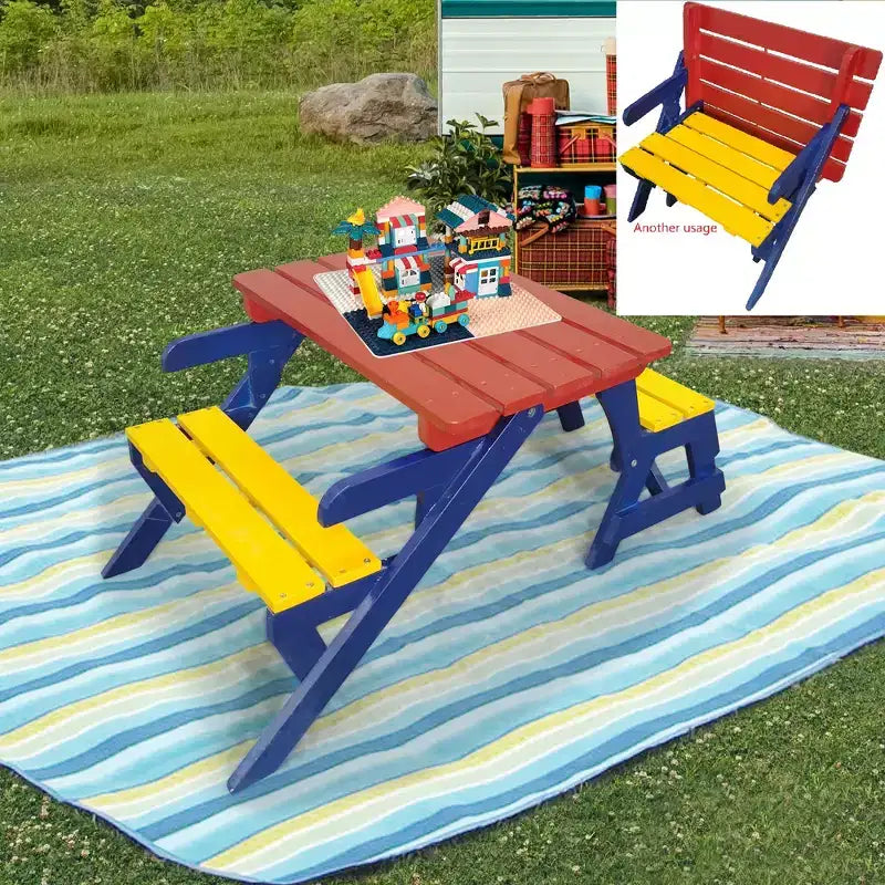 FAUTEUIL ENFANT MULTIFONCTIONNEL, TABLE + 2 BANCS (Tout-en-un)