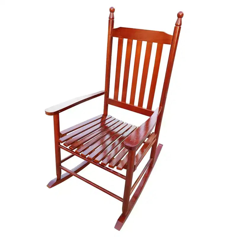 Chaise à bascule de véranda en bois marron