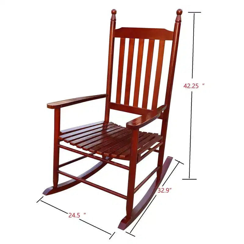 Chaise à bascule de véranda en bois marron
