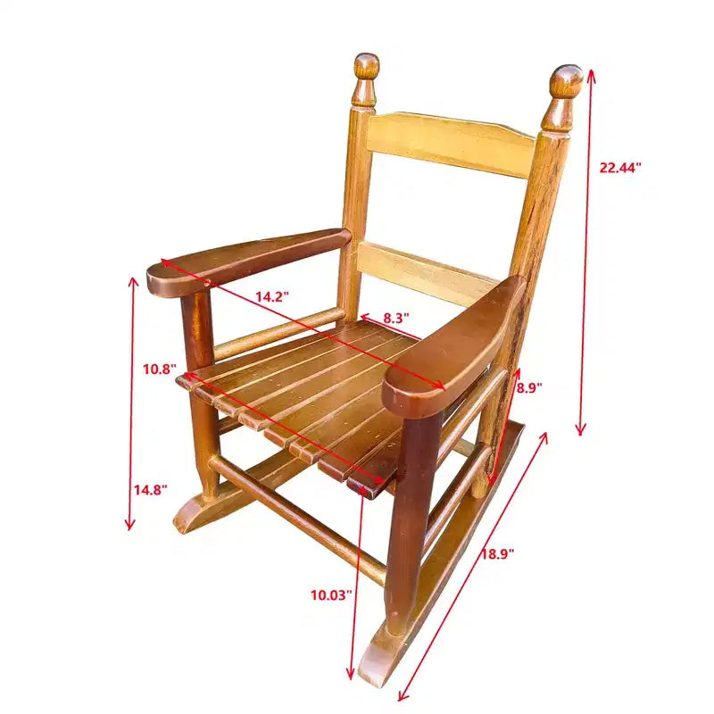 Fauteuil à bascule en chêne pour enfants - Intérieur ou extérieur - Adapté aux enfants - Durable