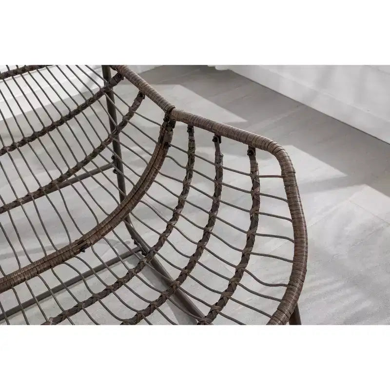 Fauteuils à bascule d'extérieur Okak en rotin avec coussin rembourré, fauteuils inclinables d'extérieur avec cadre métallique robuste, chaises de porche pour jardin, arrière-cour