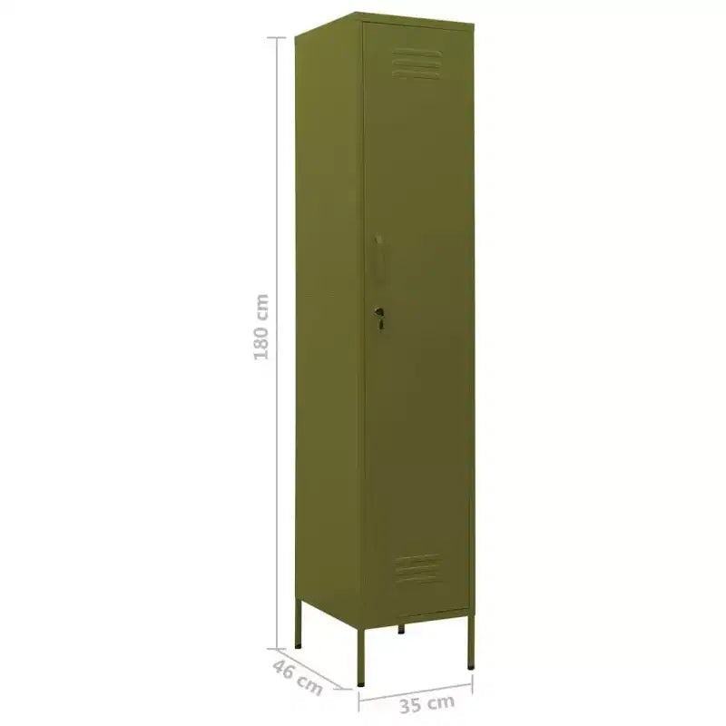 vidaXL Armoire de rangement métallique Organiseur de casiers pour école, bureau, en acier - Vert olive