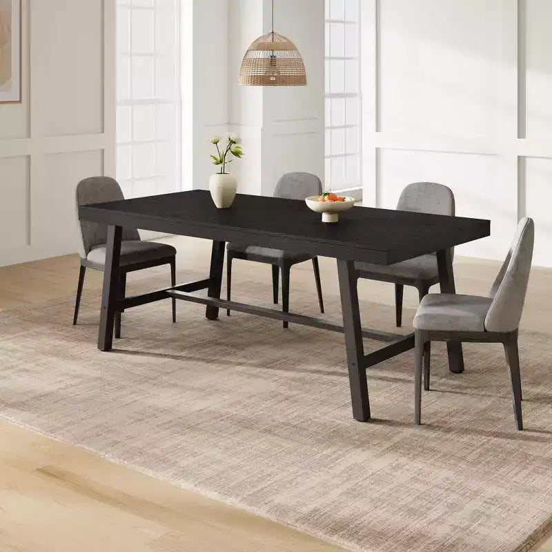 Table à manger pour 6-8 personnes, table de cuisine rectangulaire de 200 cm, tables de cuisine industrielles en bois de style rustique avec cadre métallique robuste, pour bureau et maison