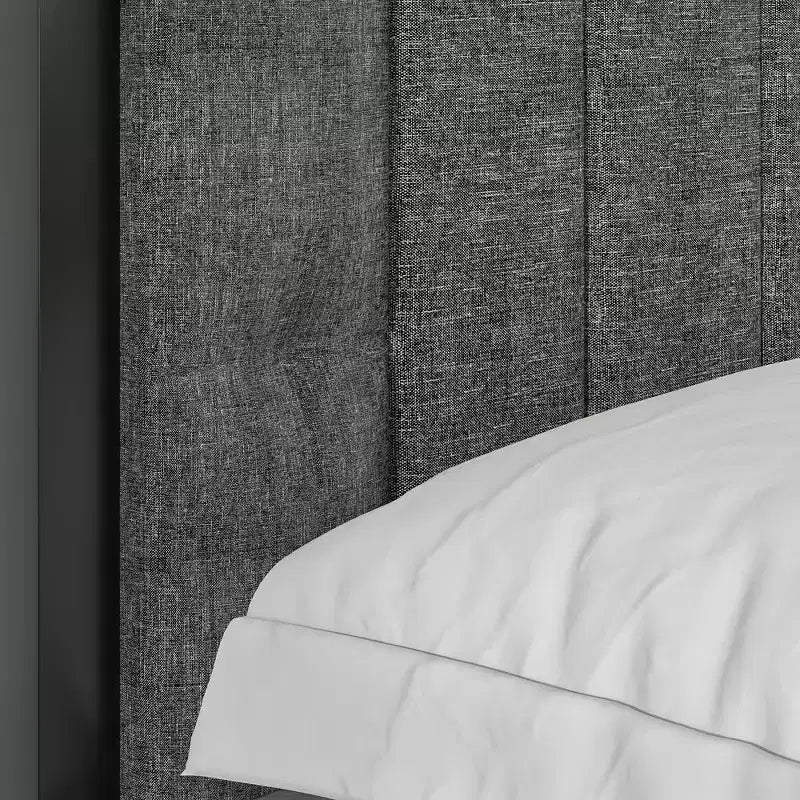 Lit de rangement relevable VECELO double/grand format rembourré, cadre de lit plateforme en métal avec tête de lit éclairée, ports USB et étagères, marron/gris