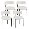 Costway Round Dining Chairs Set of 4 w/ Curved Backrest Filled Sponge Metal Legs