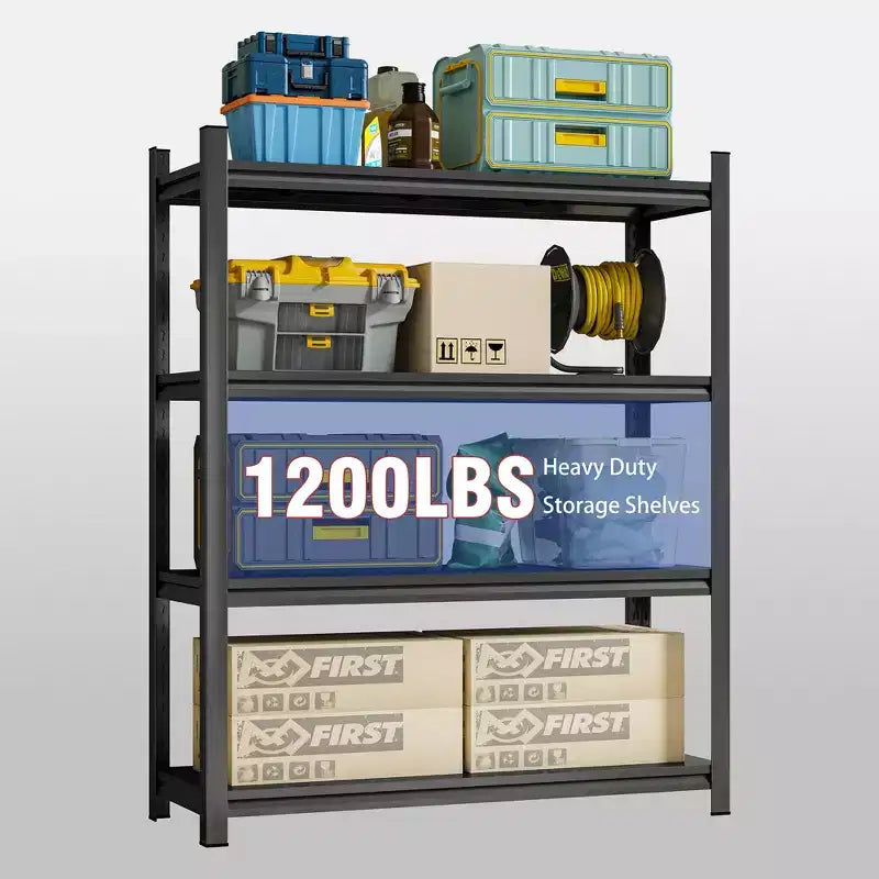 Clihome Étagère de rangement multi-usages en métal à 4 niveaux, étagère de rangement sans boulons avec design à trou de gourde