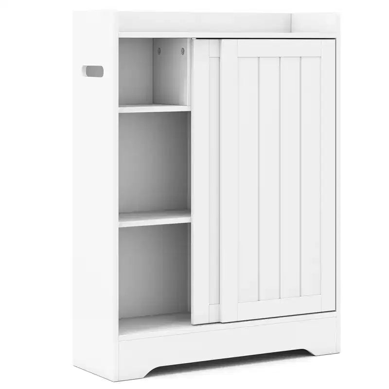 Meuble de salle de bain Costway avec 2 portes coulissantes et étagères réglables pour petits espaces