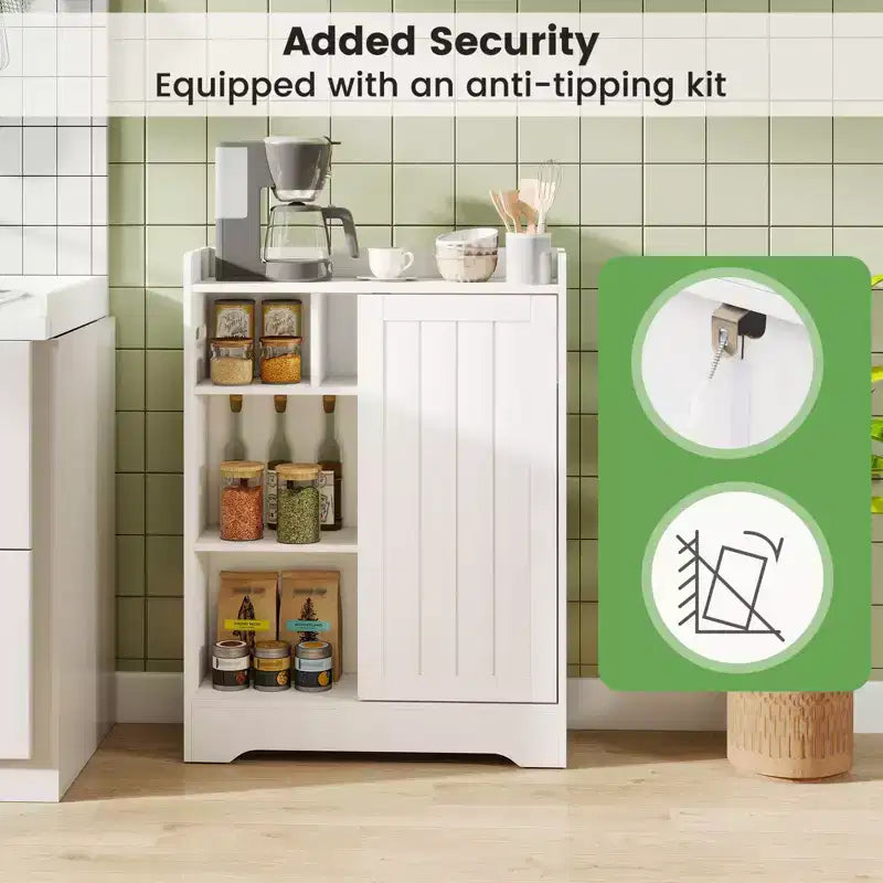 Meuble de salle de bain Costway avec 2 portes coulissantes et étagères réglables pour petits espaces