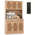 Costway Kitchen Pantry Cabinet w/ Charging Station 71 Tall Kitchen Buffet Cabinet