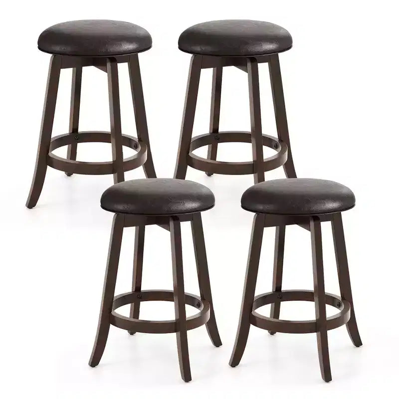 Costway 24 Counter Height Stools Set of 4 w/ 360 Swivel Round Seat & Footrest