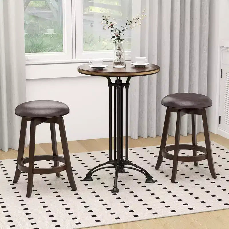 Tabourets de bar Costway de 61 cm de haut (lot de 4) avec siège rond pivotant à 360° et repose-pieds