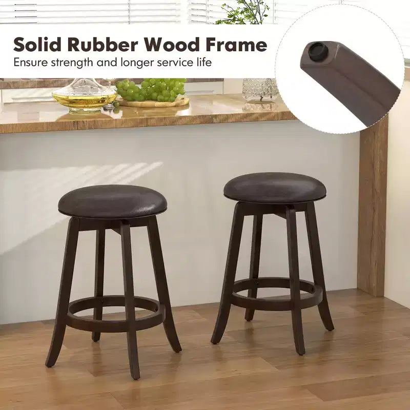 Tabourets de bar Costway de 61 cm de haut (lot de 4) avec siège rond pivotant à 360° et repose-pieds