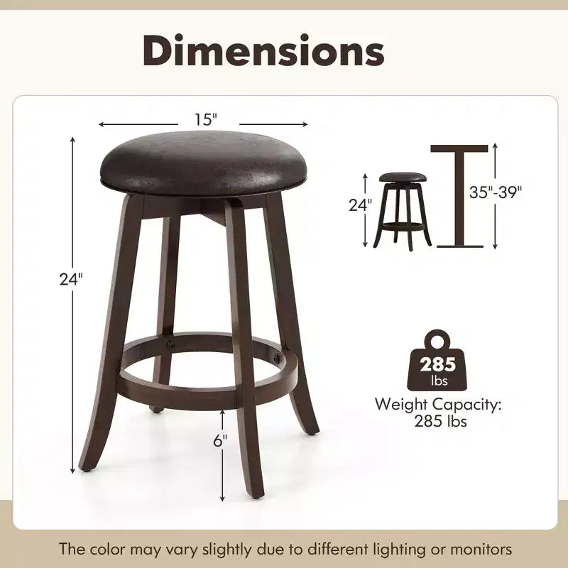 Tabourets de bar Costway de 61 cm de haut (lot de 4) avec siège rond pivotant à 360° et repose-pieds