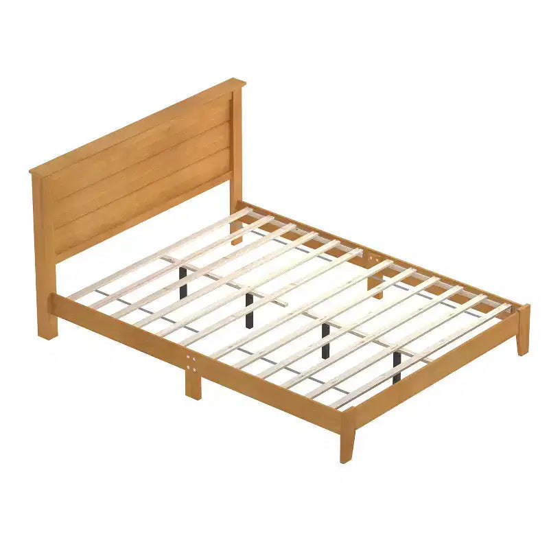 Lit plateforme moderne Galano avec tête de lit à lattes 66,1 L 85,6 P 40,2 H