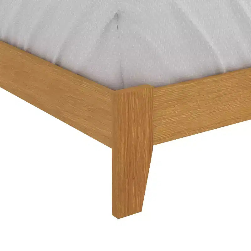 Lit plateforme moderne Galano avec tête de lit à lattes 66,1 L 85,6 P 40,2 H