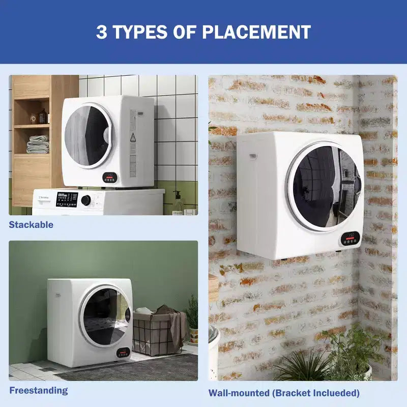 Séchoir à linge portable et compact de 1,5 pi³ avec séchage intelligent pour appartements, dortoirs, camping-cars, 850 W