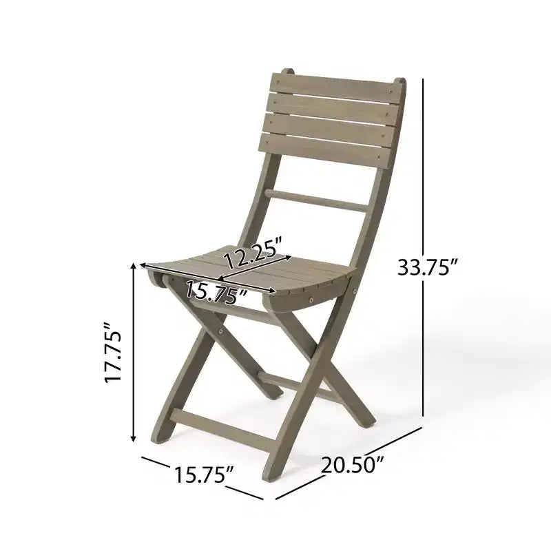 Lot de 2 chaises de salle à manger pliantes, bois d'acacia, pour intérieur/extérieurMaison, bureau, salon, cuisine, salle à manger, patio, porche ou jardin