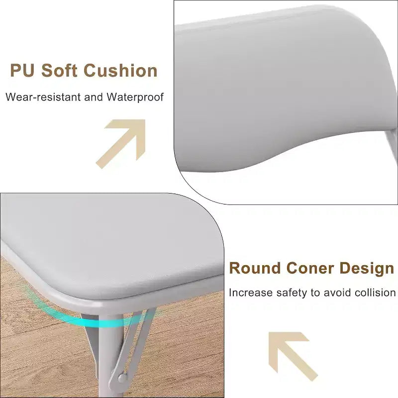 Ensemble table et chaises pliantes 3 pièces Acekool, table portable pour enfants avec sièges à coussin moelleux, aucun assemblage requis