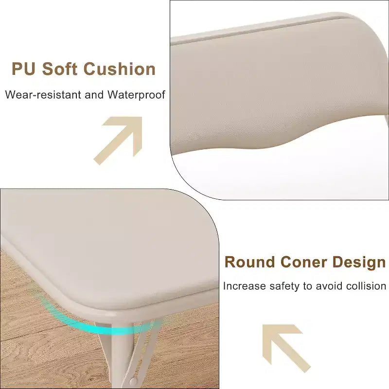 Ensemble table et chaises pliantes 3 pièces Acekool, table portable pour enfants avec sièges à coussin moelleux, aucun assemblage requis