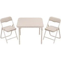 Acekool 3-Piece Folding Table and Chairs Set, Portable Kids Table with Soft Cushion Seats, No Assembly
