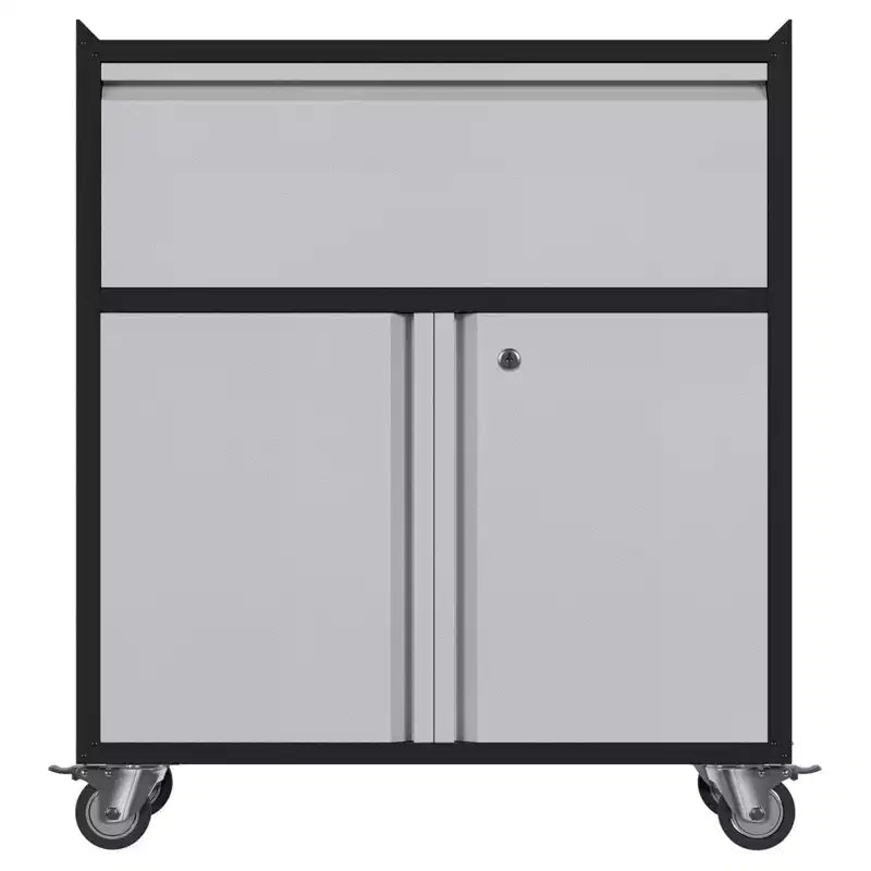 Armoire à outils roulante Garvee, boîte à outils robuste avec roues et tiroirs pour garage, bureau, noir/gris