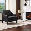 VINGLI Linen Fabric Accent Chair Black, Modern Upholstered Armchair, Comfy Sofa Chair Living Room Bedroom Furniture for Apartment