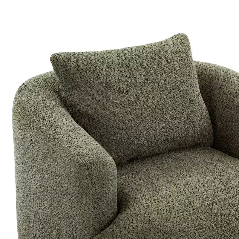 TUYOHW 38.2 Fauteuil pivotant, Fauteuil d'appoint rembourré avec ressorts ensachés, assise profonde, coussin décoratif, chaise longue pour salon, chambre à coucher