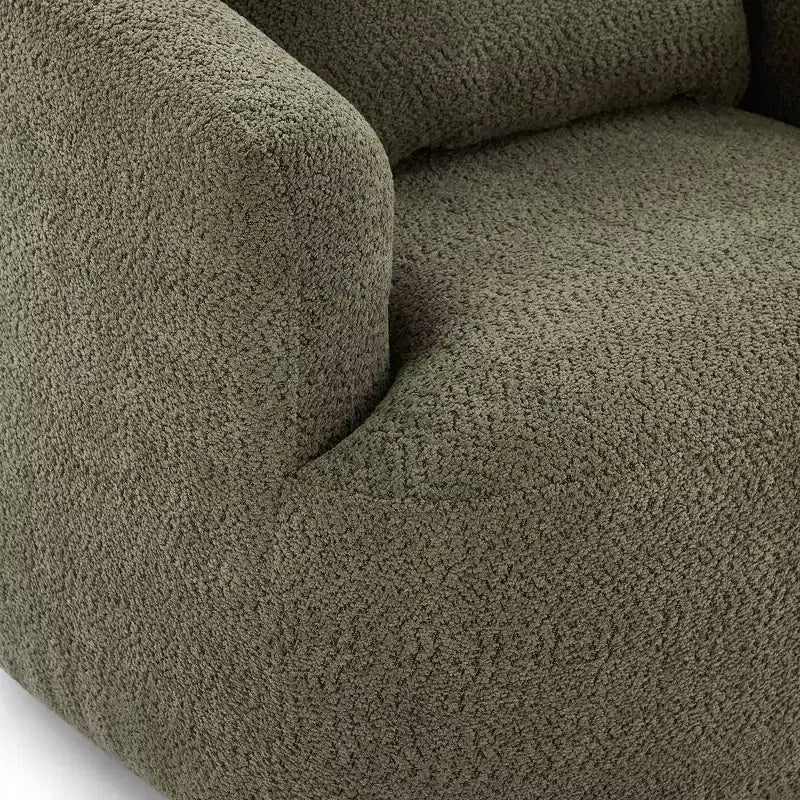 TUYOHW 38.2 Fauteuil pivotant, Fauteuil d'appoint rembourré avec ressorts ensachés, assise profonde, coussin décoratif, chaise longue pour salon, chambre à coucher