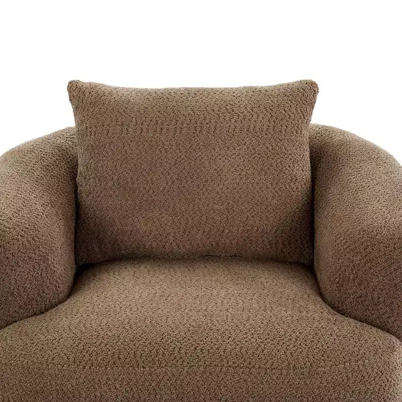 TUYOHW 38.2 Fauteuil pivotant, Fauteuil d'appoint rembourré avec ressorts ensachés, assise profonde, coussin décoratif, chaise longue pour salon, chambre à coucher