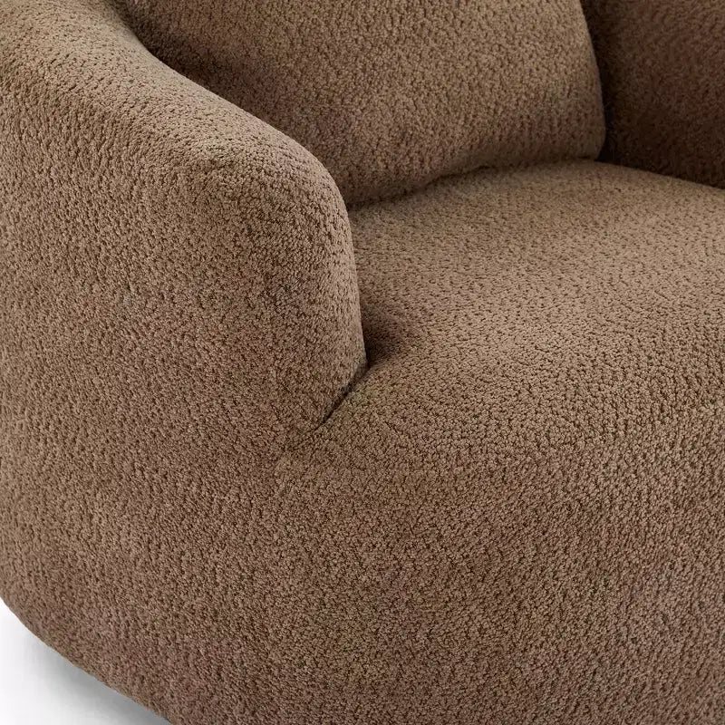 TUYOHW 38.2 Fauteuil pivotant, Fauteuil d'appoint rembourré avec ressorts ensachés, assise profonde, coussin décoratif, chaise longue pour salon, chambre à coucher