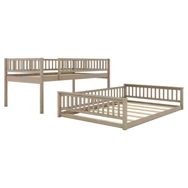 GDFStudio Carol Lit superposé en bois avec barrières de sécurité et échelle, design convertible