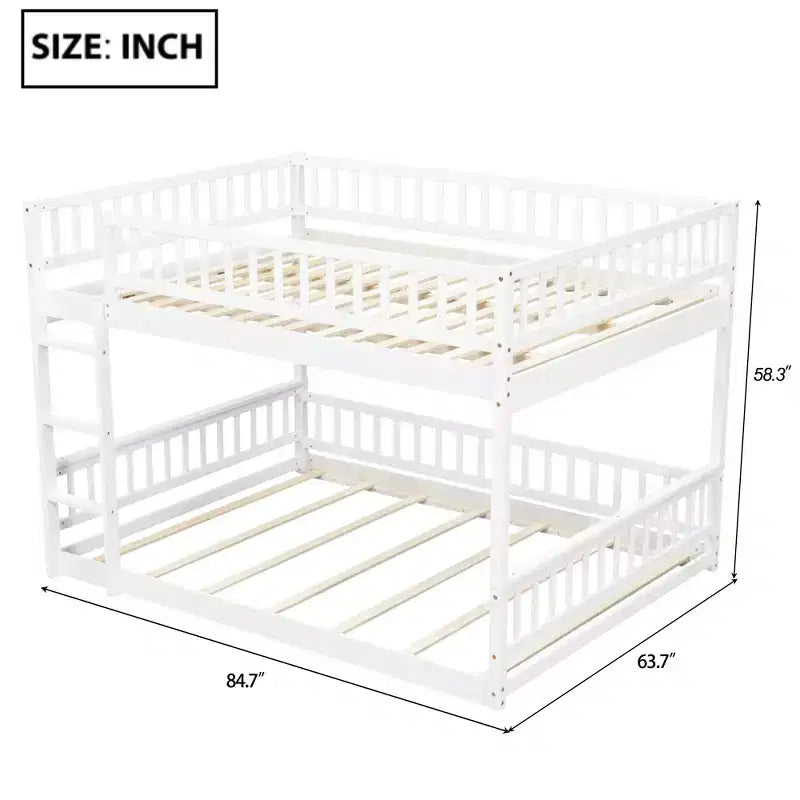 GDFStudio Carol Lit superposé en bois avec barrières de sécurité et échelle, design convertible