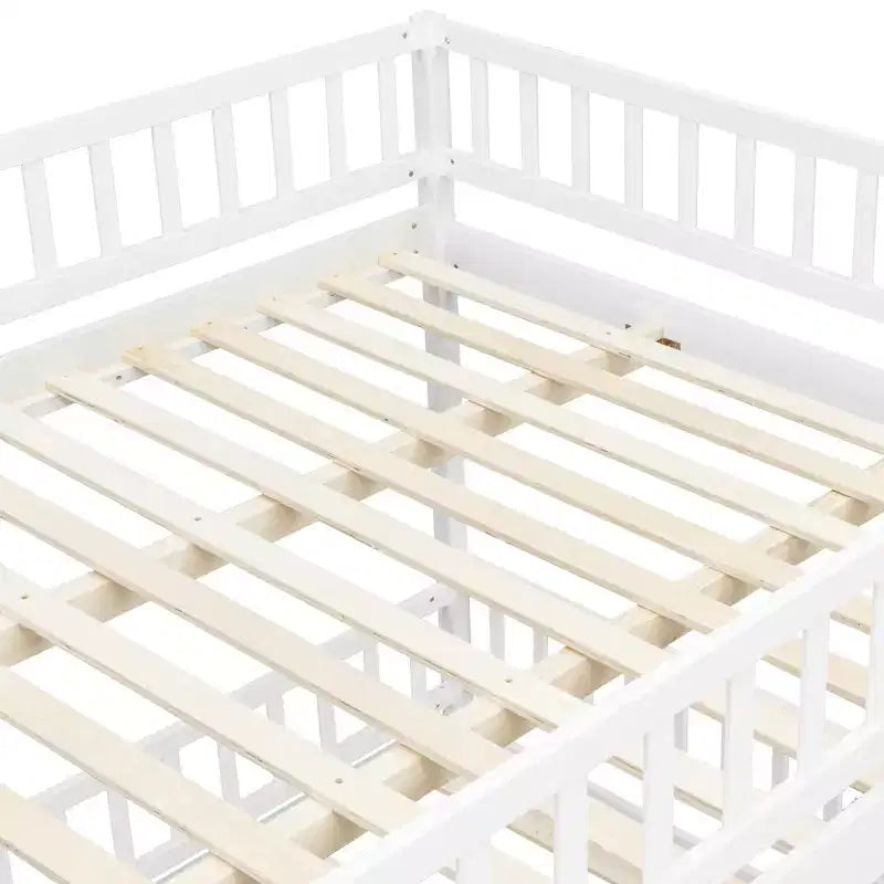 GDFStudio Carol Lit superposé en bois avec barrières de sécurité et échelle, design convertible