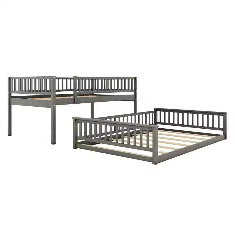 GDFStudio Carol Lit superposé en bois avec barrières de sécurité et échelle, design convertible