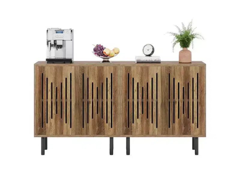 Lantine Lot de 2 buffets modernes avec étagères réglables, 59 armoires de rangement marron rustique pour salon, salle à manger et organisateur d'entrée