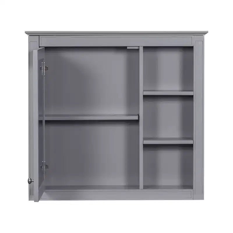 FAMYYT Armoire de toilette rectangulaire à surface de fixation en MDF de 30 po L x 28 po H avec miroir et étagères ouvertes