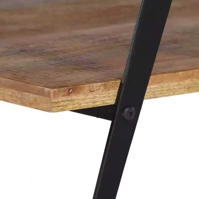 vidaXL Table basse Table d'appoint Table de canapé avec étagère de rangement Bois de manguier massif