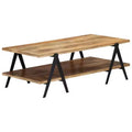 vidaXL Coffee Table End Table Sofa Table with Storage Shelf Solid Wood Mango