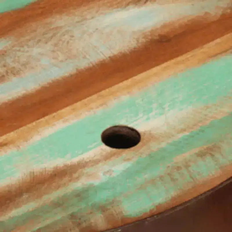 vidaXL Table basse Table d'appoint en forme de bol avec base en acier Bois massif de récupération