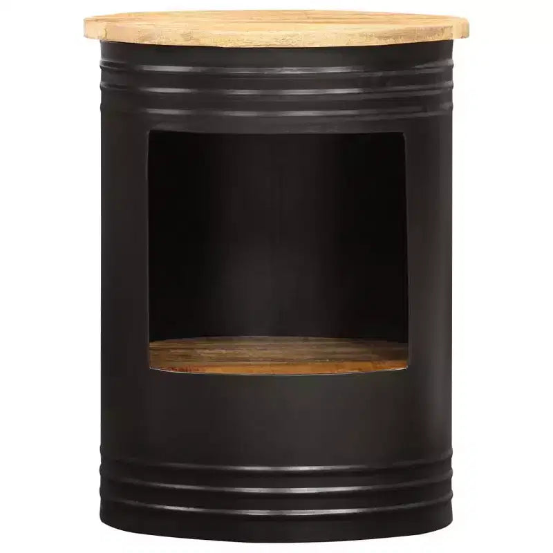 vidaXL Table basse Table d'appoint en forme de bol avec base en acier Bois massif de récupération