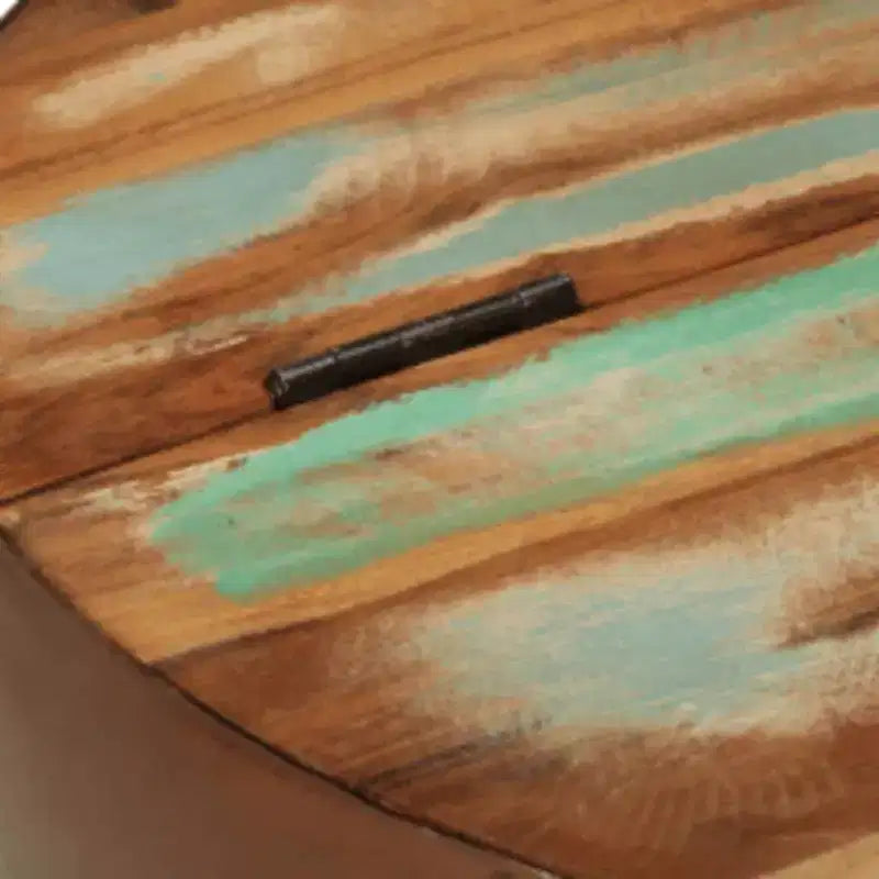 vidaXL Table basse Table d'appoint en forme de bol avec base en acier Bois massif de récupération
